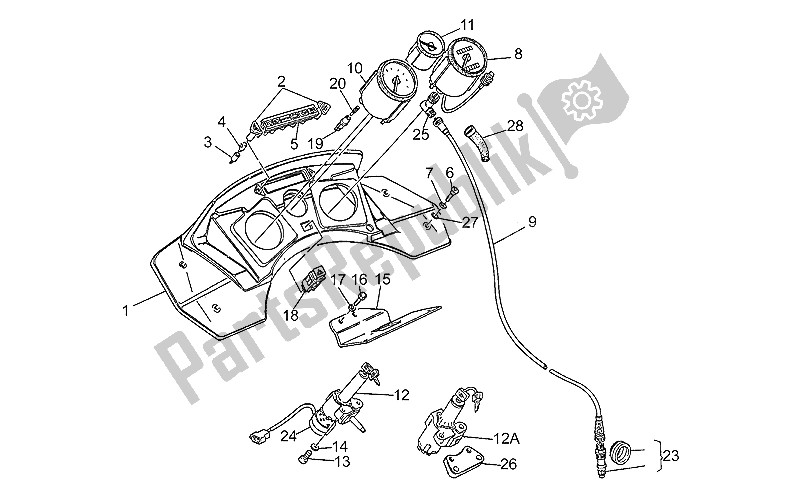 All parts for the Dashboard of the Moto-Guzzi 850 T5 Polizia CC PA NC 1988