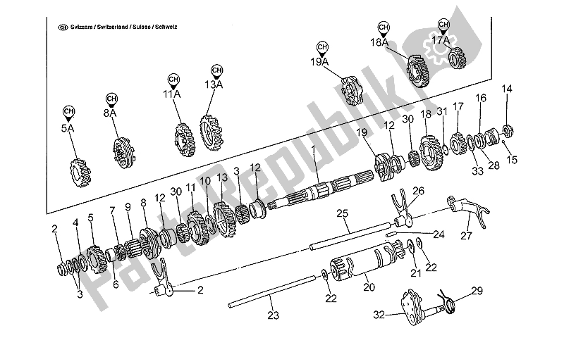 Toutes les pièces pour le Arbre Mené du Moto-Guzzi V 10 Centauro 1000 1997