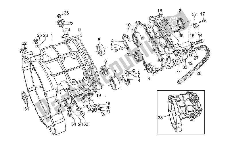 Toutes les pièces pour le Cage De Transmission du Moto-Guzzi California EV V 11 USA 1100 1997