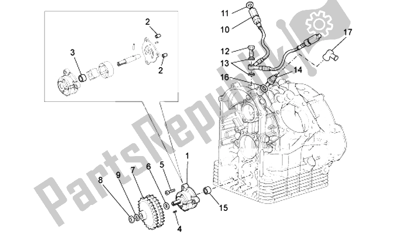 Toutes les pièces pour le La Pompe à Huile du Moto-Guzzi Bellagio 940 2007