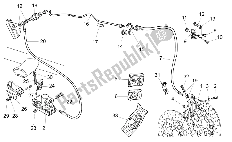 Toutes les pièces pour le Lh Système De Freinage Avant du Moto-Guzzi California EV Touring PI 1100 2002