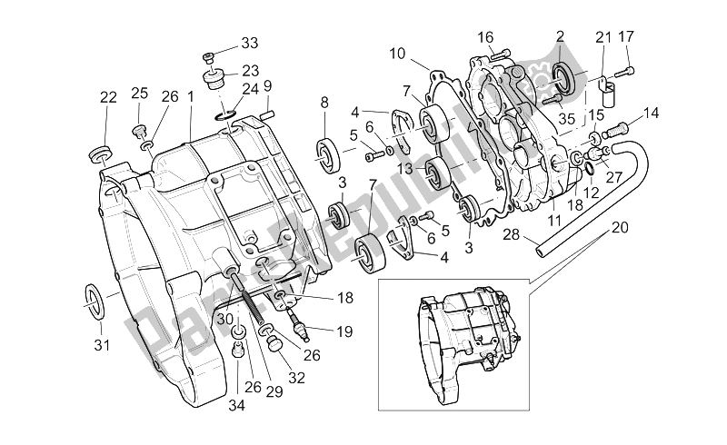 Toutes les pièces pour le Cage De Transmission du Moto-Guzzi California Special Sport AL PI 1100 2002