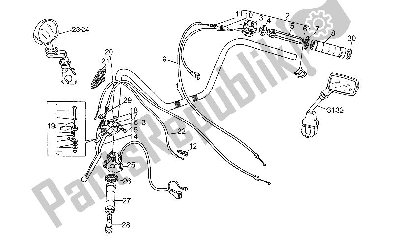 Todas las partes para Manillar - Controles de Moto-Guzzi California III Iniezione 1000 1990