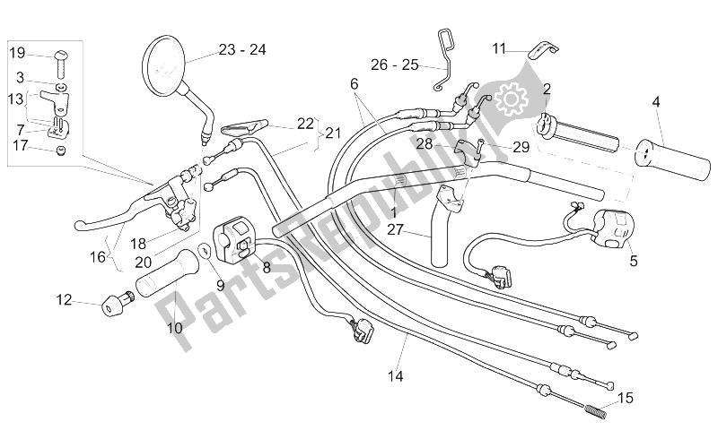 All parts for the Handlebar - Controls of the Moto-Guzzi California Alum TIT PI CAT 1100 2003