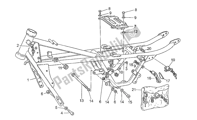 All parts for the Frame of the Moto-Guzzi Nevada Club 350 1998