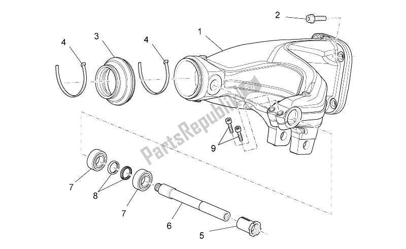 All parts for the Swing Arm of the Moto-Guzzi Norge 1200 IE 8V Polizia Stradale 2014