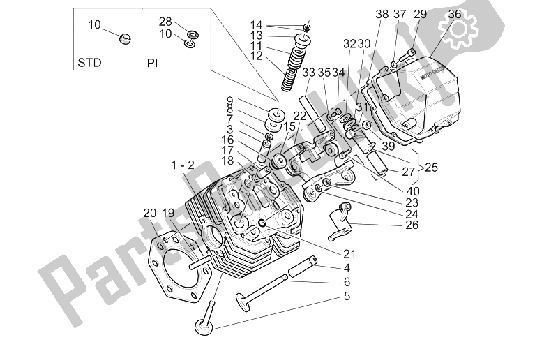 Todas las partes para Cabezas de Moto-Guzzi California Stone Metal PI 1100 2002