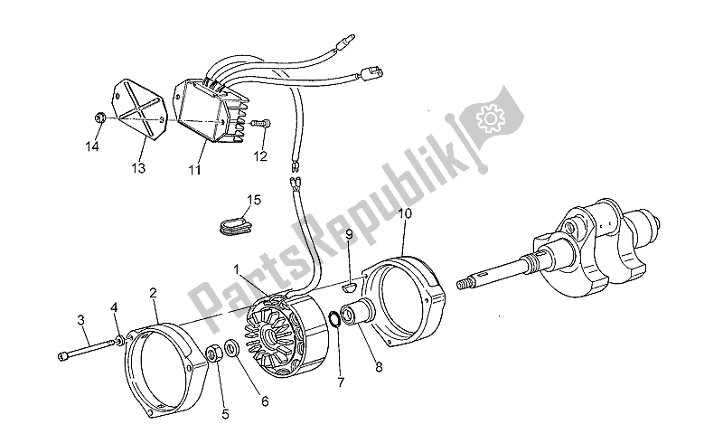 Todas las partes para Generador - Regulador de Moto-Guzzi V 10 Centauro 1000 1997