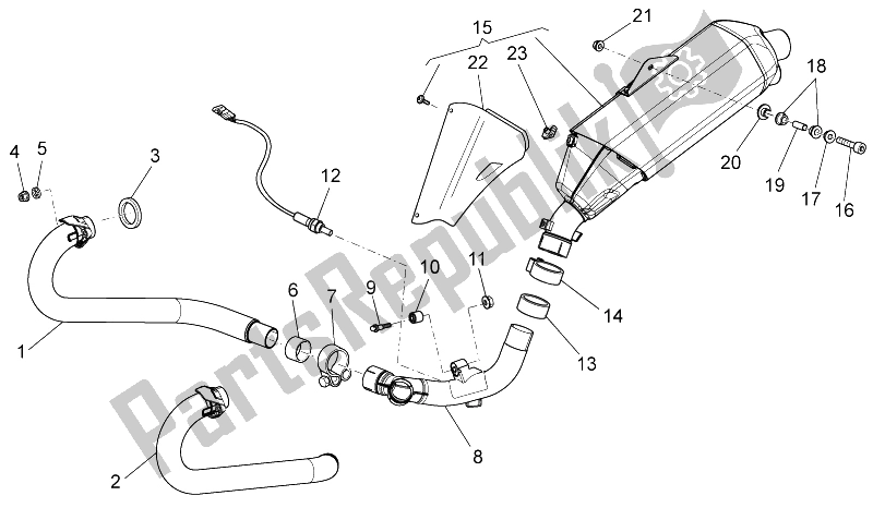 Toutes les pièces pour le Unité D'échappement du Moto-Guzzi Stelvio 1200 2008