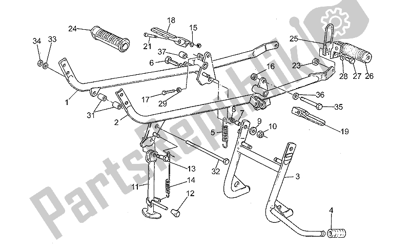 Toutes les pièces pour le Repose-pieds-supports du Moto-Guzzi SP 750 1990