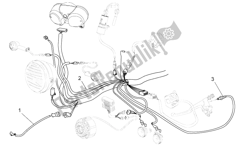 Tutte le parti per il Impianto Elettrico Anteriore del Moto-Guzzi Nevada Classic IE 750 2009