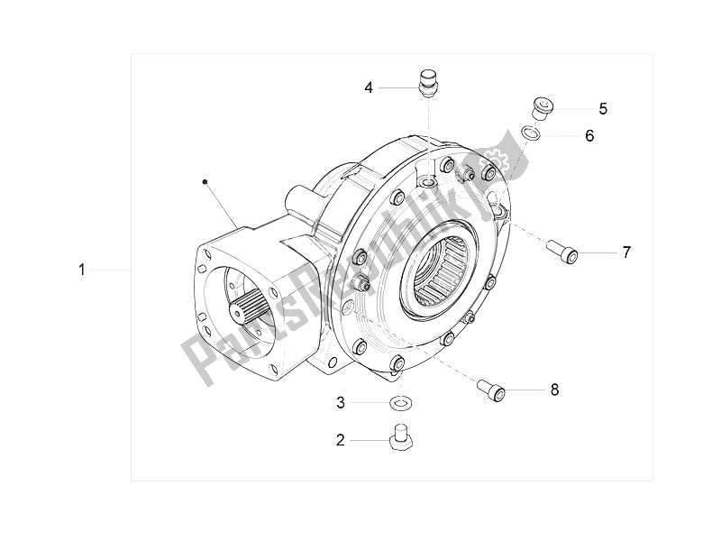 Todas las partes para Transmisión Trasera / Componentes de Moto-Guzzi Eldorado 1400 USA 2016