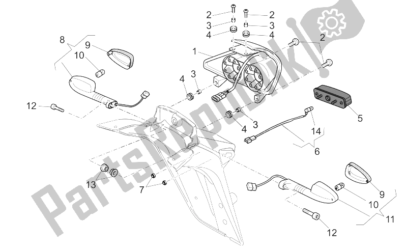 All parts for the Taillight of the Moto-Guzzi Breva V IE 1100 2005