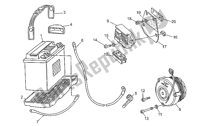 Toutes les pièces pour le Batterie Saprisa - Générateur du Moto-Guzzi Nevada Club 750 1998