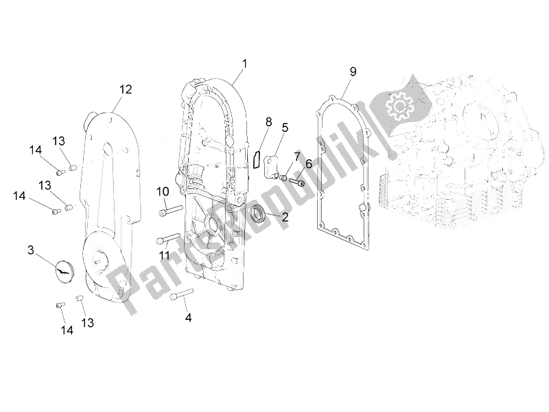 All parts for the Crankcases I (2) of the Moto-Guzzi California 1400 Touring ABS 2012