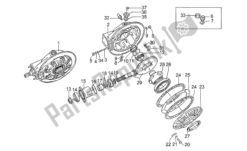 Toutes les pièces pour le Engrenage Conique Arrière du Moto-Guzzi LE Mans 1000 1985