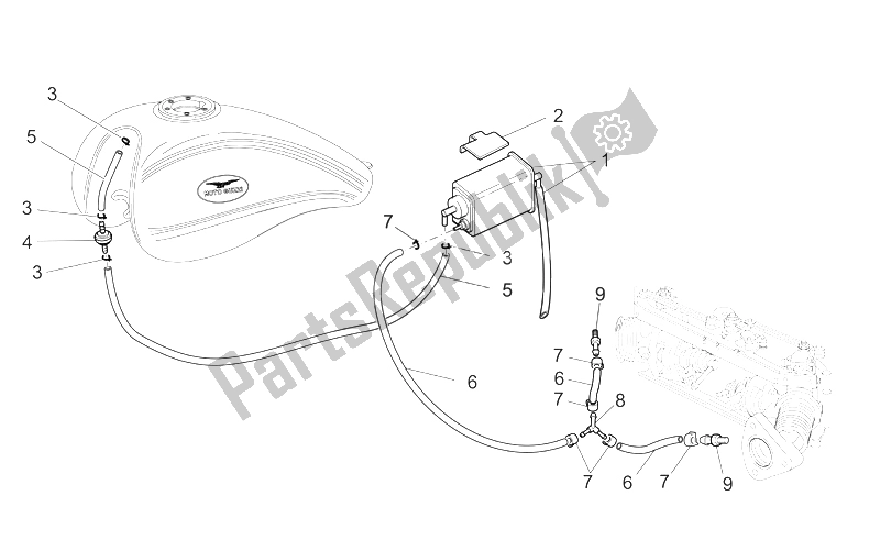 Toutes les pièces pour le Système De Récupération De Vapeur De Carburant du Moto-Guzzi California Vintage 1100 Royal Hashemite Court 2006