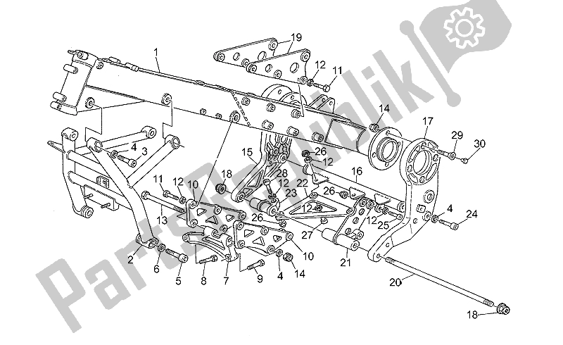 Toutes les pièces pour le Cadre du Moto-Guzzi Daytona Racing 1000 1996