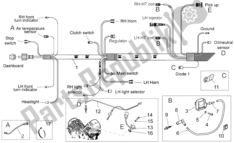 Toutes les pièces pour le Système électrique I du Moto-Guzzi V7 Classic 750 2008