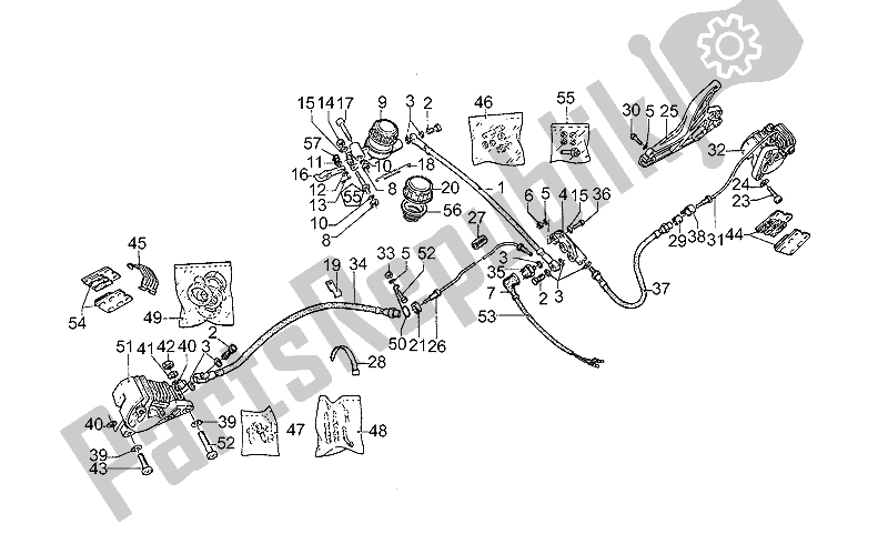 All parts for the Lh Front Brake System of the Moto-Guzzi California II 1000 1985