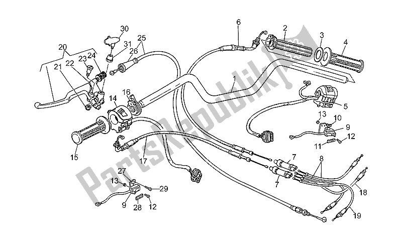Toutes les pièces pour le Guidon - Commandes du Moto-Guzzi 850 T5 Polizia 1994