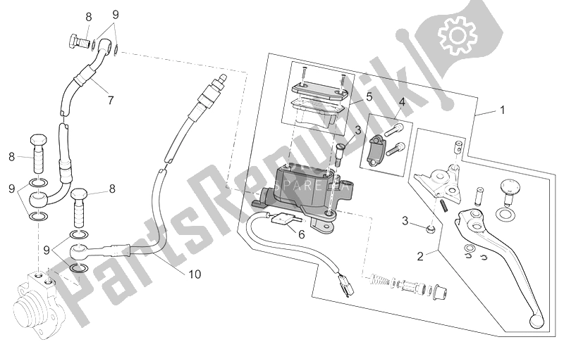 All parts for the Clutch Control Complete of the Moto-Guzzi 1200 Sport 8V 2008