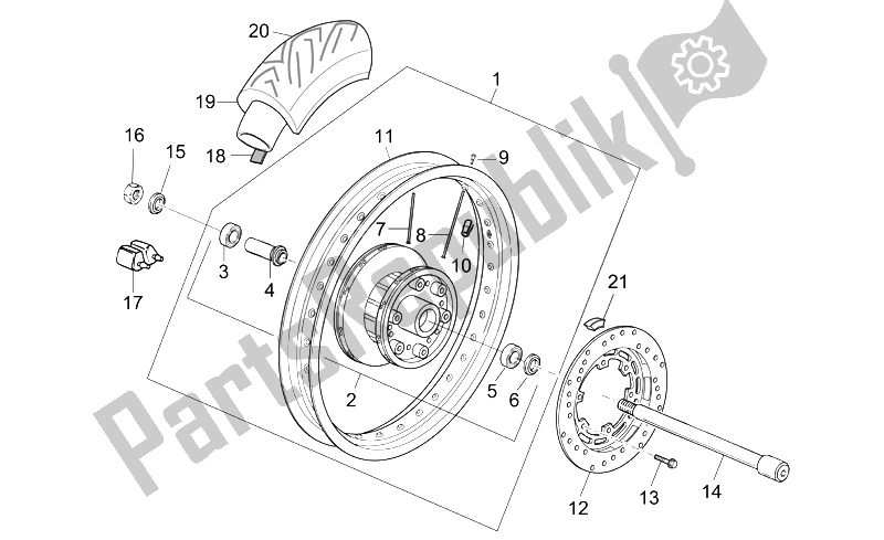 Toutes les pièces pour le Roue Arrière du Moto-Guzzi Nevada Classic IE 750 2004