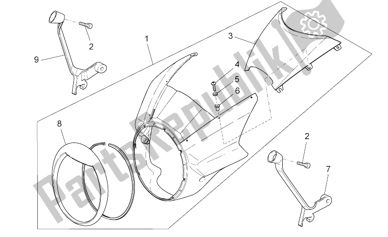 Tutte le parti per il Corpo Anteriore I del Moto-Guzzi 1200 Sport 8V 2008