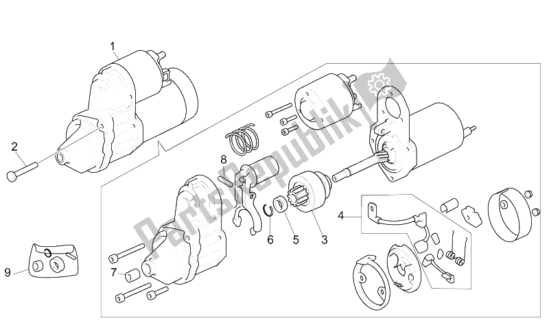 Todas las partes para Motor De Arranque de Moto-Guzzi California Alum TIT PI CAT 1100 2003