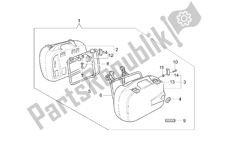 Toutes les pièces pour le Valises Latérales du Moto-Guzzi California EV V 11 USA 1100 1997