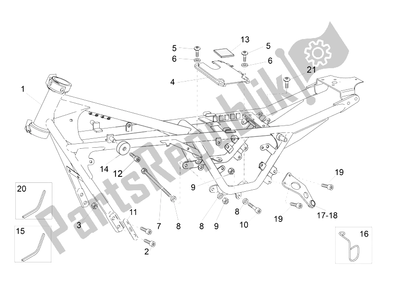 Toutes les pièces pour le Cadre I du Moto-Guzzi V7 Racer 750 2014