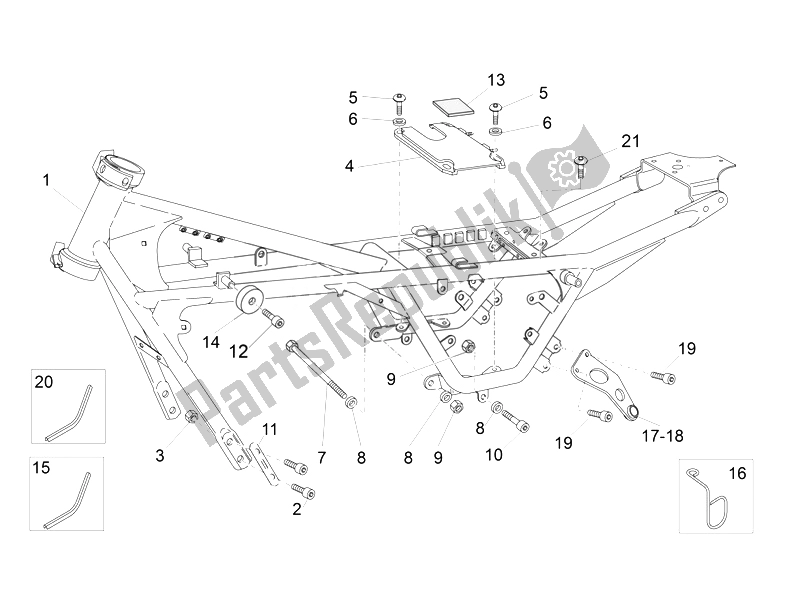 Tutte le parti per il Frame I del Moto-Guzzi V7 Racer 750 2014