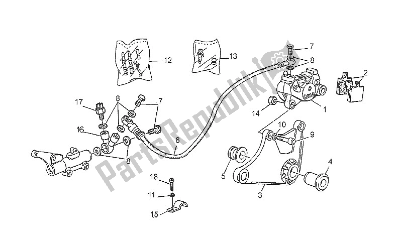 Todas las partes para Pinza De Freno Trasero de Moto-Guzzi Nevada 750 1993