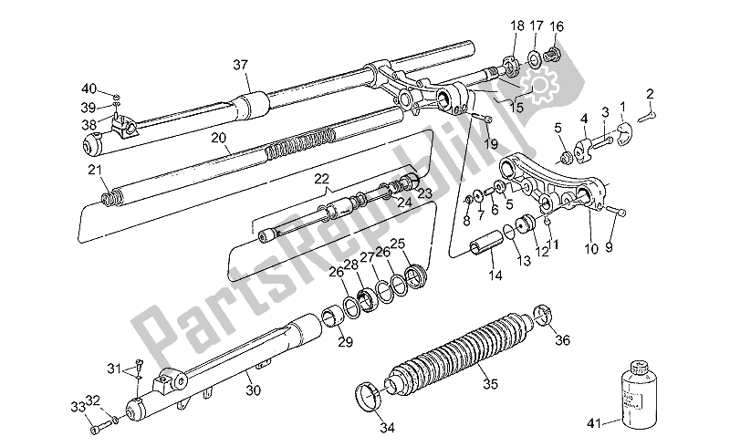 Todas las partes para Tenedor Frontal de Moto-Guzzi NTX 350 1987