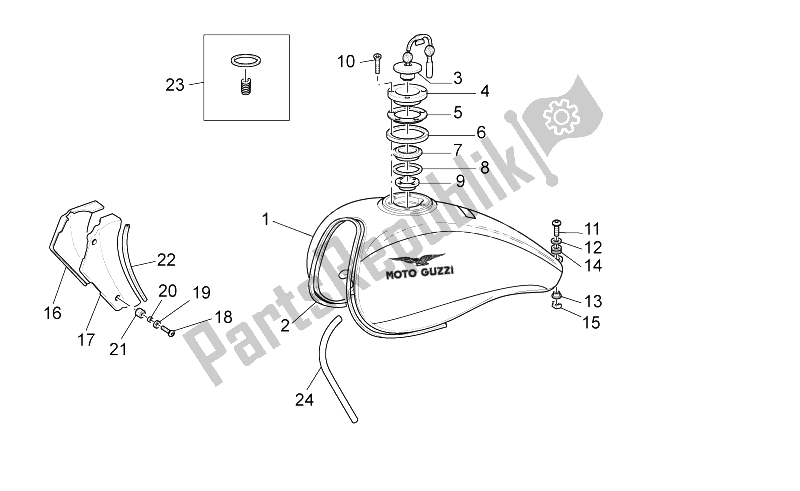 All parts for the Fuel Tank of the Moto-Guzzi California Black Eagle 1100 2009