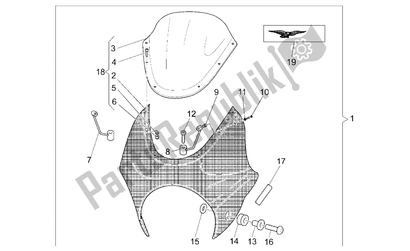 Todas las partes para Parabrisas Desnudo de Moto-Guzzi V 11 LE Mans Sport Naked 1100 2001