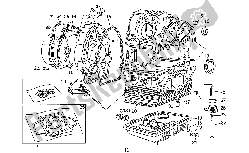 Todas las partes para Caja Del Cigüeñal de Moto-Guzzi V 75 PA Nuovo Tipo 750 1996