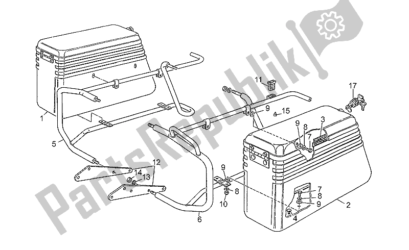 Todas las partes para Kit De Alforjas de Moto-Guzzi 850 T5 Polizia Vecchiotipo 1985