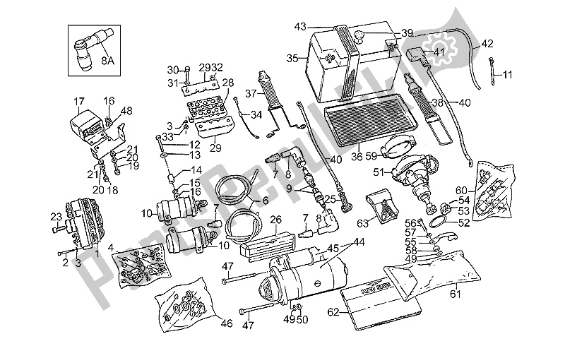 Tutte le parti per il Batteria del Moto-Guzzi 850 T5 Polizia CC PA NC 1988