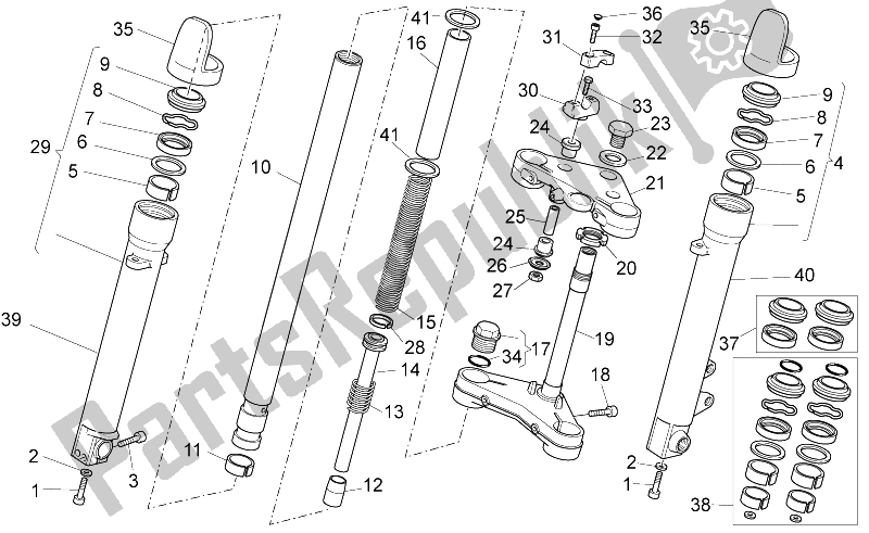 Toutes les pièces pour le Fourche Avant Ii du Moto-Guzzi V7 Classic 750 2008