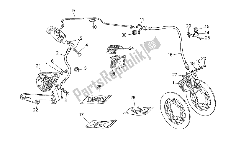 Toutes les pièces pour le Système De Freinage Avant / Arrière du Moto-Guzzi California 1100 1994