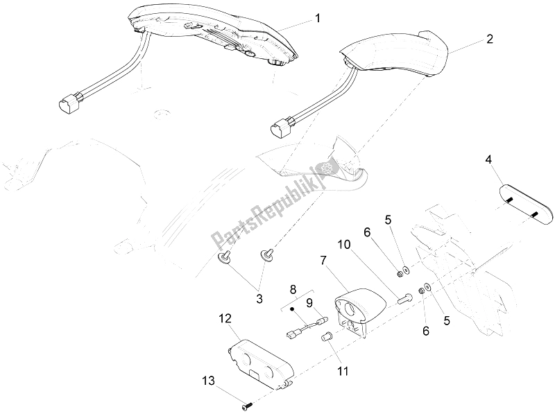 Toutes les pièces pour le Feux Arrière du Moto-Guzzi Audace 1400 2015