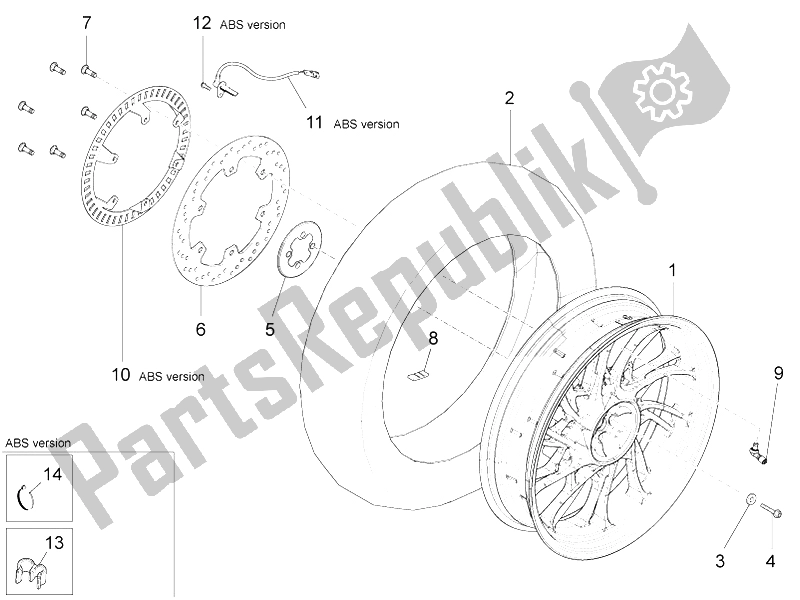 Toutes les pièces pour le Roue Arrière Ii du Moto-Guzzi Stelvio 1200 8V STD NTX 2011