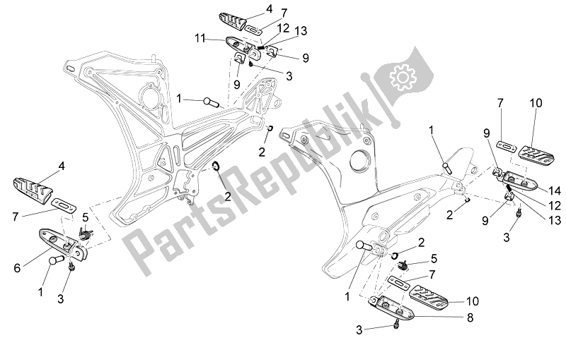 All parts for the Foot Rests I of the Moto-Guzzi Norge 850 2007