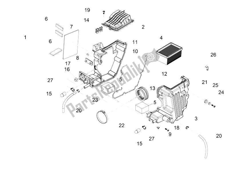 All parts for the Air Box of the Moto-Guzzi V7 II Special ABS 750 2015