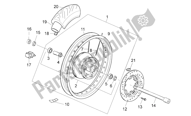 All parts for the Rear Wheel I of the Moto-Guzzi V7 Special Stone 750 2012