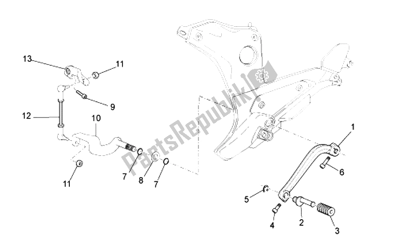 All parts for the Gear Lever of the Moto-Guzzi Norge Polizia Berlino 850 2008