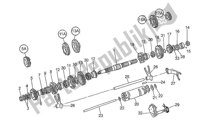 Toutes les pièces pour le Arbre Mené du Moto-Guzzi Daytona RS 1000 1997