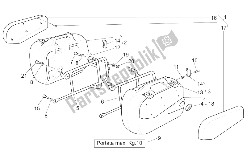 Toutes les pièces pour le Valises Latérales du Moto-Guzzi California Stone Touring PI CAT 1100 2003