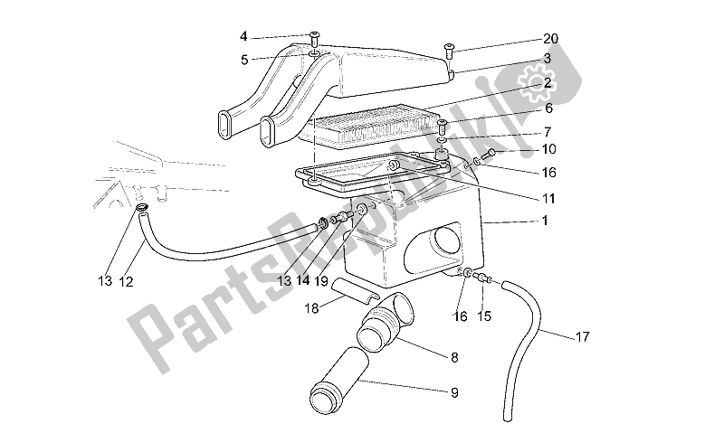 Toutes les pièces pour le Filtre à Air du Moto-Guzzi California Stone 1100 2001